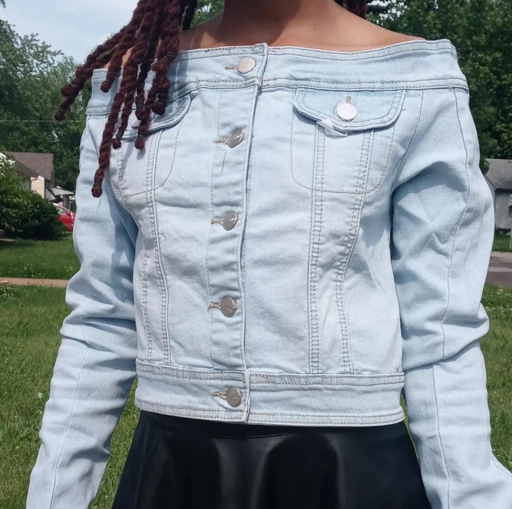 Off Shoulder Denim Top